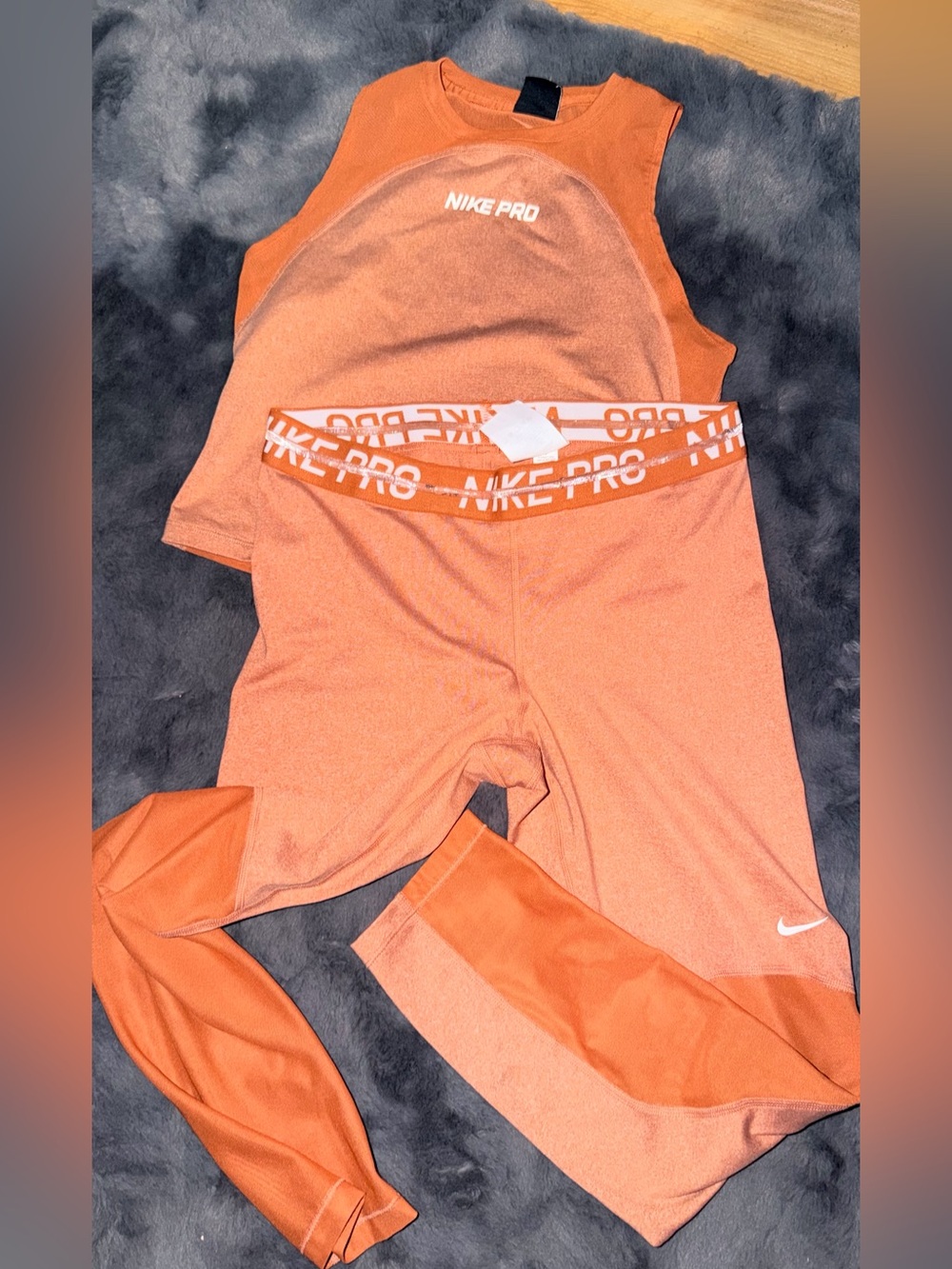 Nike Kids Orange Crop Tank & Leggings Set